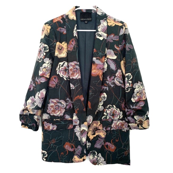 Harlowe & Graham Floral Open Front Easy Blazer - Picture 3 of 10